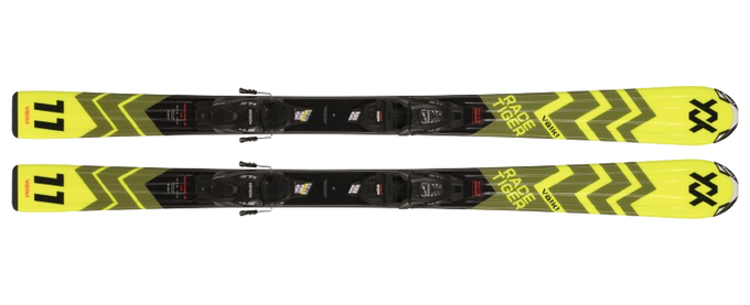 Sjezdové lyže Volkl Racetiger Junior Yellow (130 - 160) + 7.0 vMotion JR Black - Anthracite - 2024/25