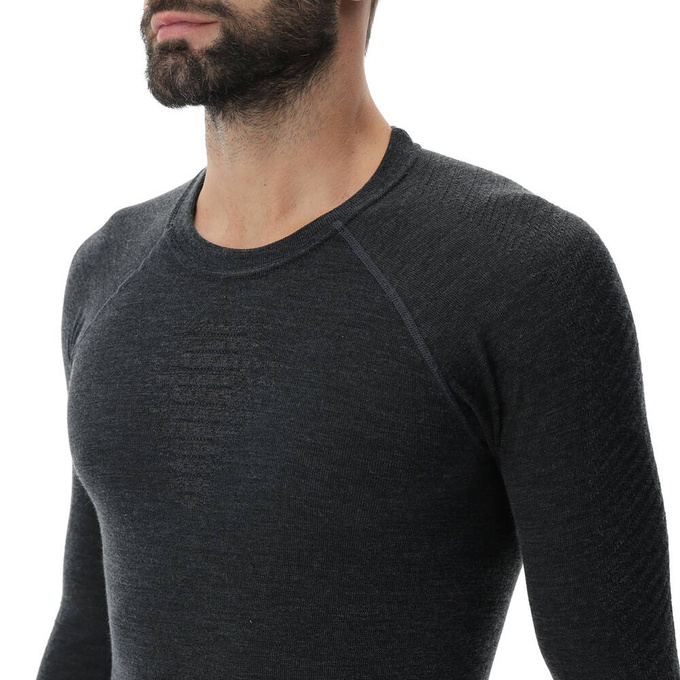 Funkční triko UYN Man Fusyon Cashmere UW Shirt LG_SL Grey Rock/Brown - 2023/24