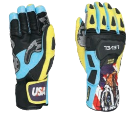 Lyžařské rukavice Level SQ CF US Ski Team By Lauren Macuga Black/Yellow - 2025/26