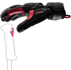 Lyžařské rukavice LEKI Griffin Pro 3D Black/Red - 2025/26