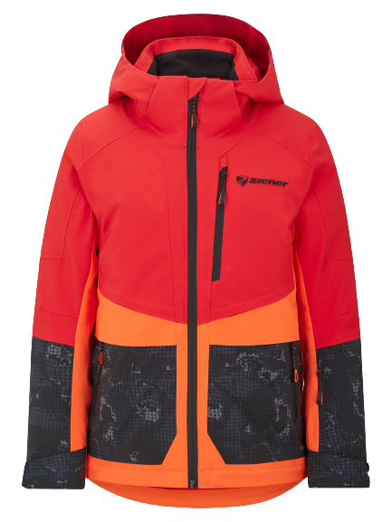 Lyžařská bunda Ziener Trivor Junior Padded Red Orange Pop - 2024/25