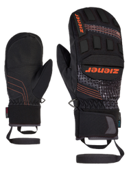 Lyžařské rukavice Ziener Lauron AS PR Mitten Junior Glove Black Orange Pop Print - 2023/24