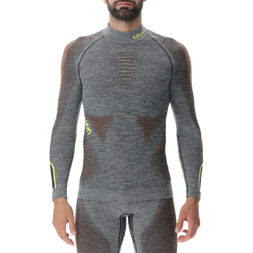 Funkční triko UYN Man Ambityon UW Shirt LG_SL Melange Turtleneck Black Melange/Orange/Yellow - 2023/24