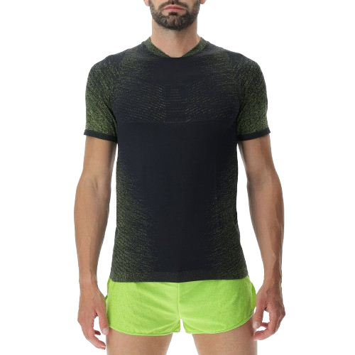 Běžecké tričko UYN Man Running Exceleration OW Shirt SH_SL Black/Lime