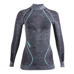 Funkčné tričko UYN Woman Ambityon UW Shirt LG SL Melange Turtle Neck Black Pink/Aqua - 2024/25