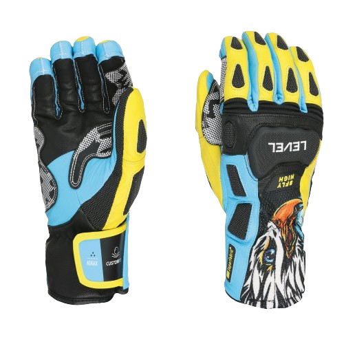 Lyžařské rukavice Level SQ CF Yellow/Blue - 2025/26
