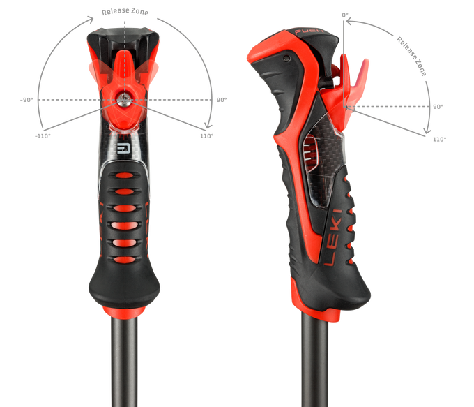 Zjazdové palice LEKI Airfoil 3D Black/Red - 2025/26