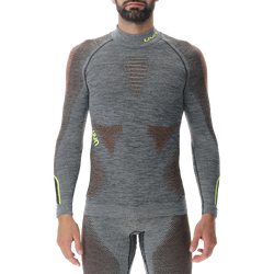 Funkční triko UYN Man Ambityon UW Shirt LG_SL Melange Turtleneck Black Melange/Orange/Yellow - 2023/24