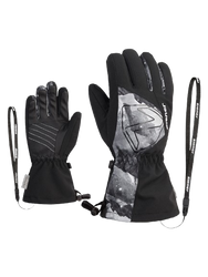 Lyžařské rukavice Ziener Laval-z As® Aw Glove Junior Unisex Black Grey Mountain Print - 2025/26