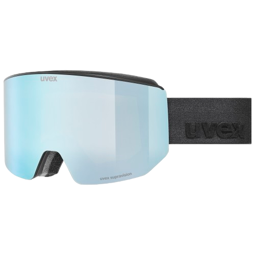 Lyžařské brýle Uvex lace ATTRACT FM Black Matt/Mirror Ice Blue + spare lens - 2025/26