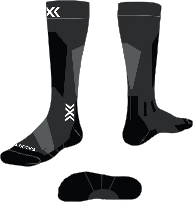 Ponožky X-socks Ski Discover Merino OTC X Black/Grey - 2024/25