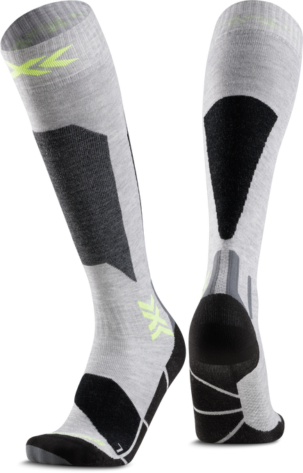 Lyžařské ponožky X-socks Ski Discover OTC JR Rhino Grey/Canary - 2025/26