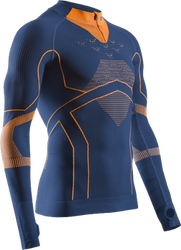Funkční triko X-bionic Energy Accumulator Light Shirt LS 1/2 Zip Men Marine/Orange - 2024/25