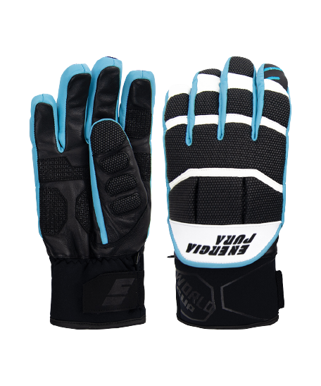 Lyžařské rukavice Energiapura Warrior Black/White/Turquoise - 2025/26