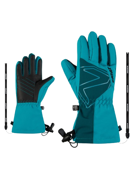 Lyžařské rukavice Ziener Laval-z As® Aw Glove Junior Unisex Aqua Breeze - 2025/26