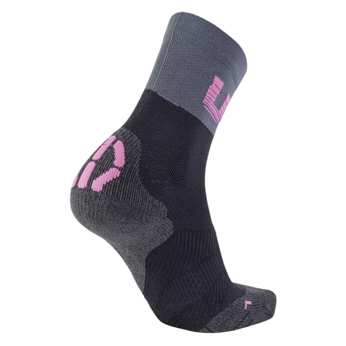 Cyklistické Ponožky UYN Woman Cycling Light Socks Black/Grey/Rose Violet