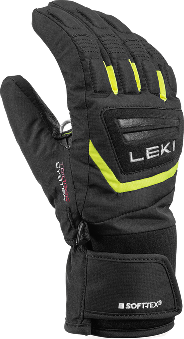Lyžiarske rukavice LEKI Griffin 3D Junior Black/Neon - 2023/24
