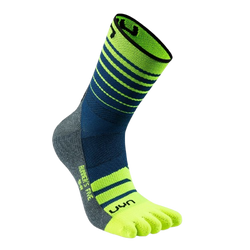 Outdoorové ponožky UYN Man Runner's Five Socks Blue/Yellow Fluo