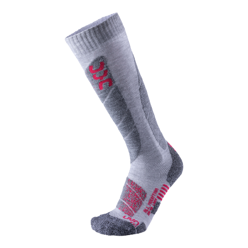 Lyžařské ponožky UYN Ski All Mountain Woman Light Grey Melange/Coral - 2025/26