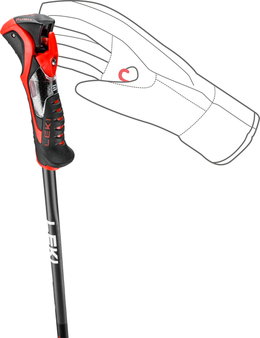 Sjezdové hole LEKI Airfoil 3D Black/Red - 2025/26