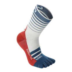 Outdoorové ponožky UYN Man Runner's Five Socks White/Blue Poseidon/Red