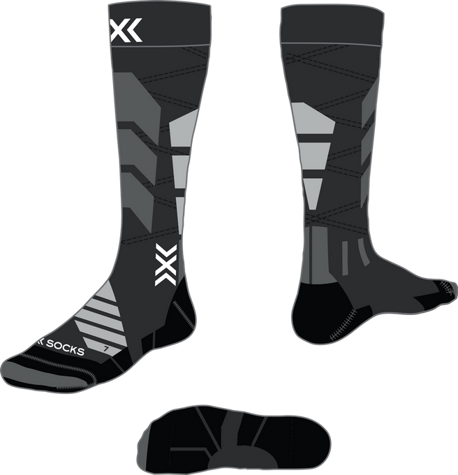 Lyžařské ponožky X-socks Ski Expert OTC X Black/Light Grey - 2025/26