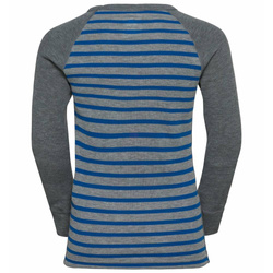 Funkční prádlo ODLO Active Warm Eco Kids Stripes BL Top Crew Neck LS Blue Wing Teal/Reef Waters - 2022/23