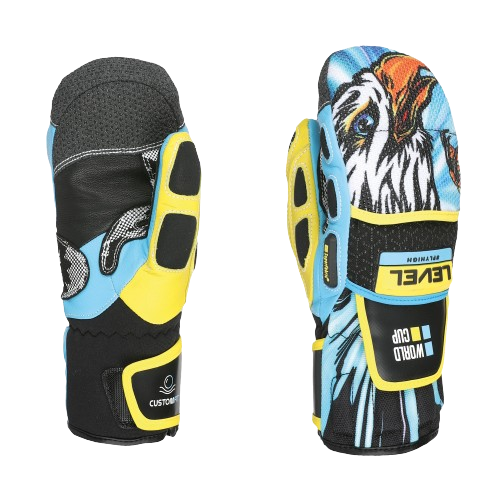 Lyžařské rukavice Level Worldcup JR  CF Mitt Yellow/Blue - 2025/26 