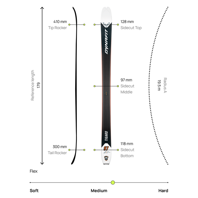 Sjezdové lyže Dynafit Tigard 97 Black/White - 2025/26