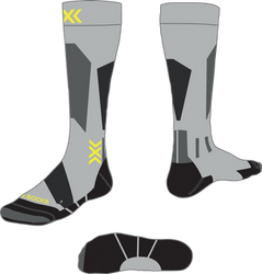 Lyžařské ponožky X-socks Ski Discover OTC JR Rhino Grey/Canary - 2024/25