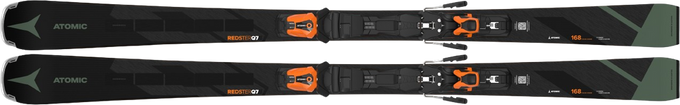 Sjezdové lyže Atomic Redster Q7 Revoshock C + MI 12 GW Black/Orange - 2025/26