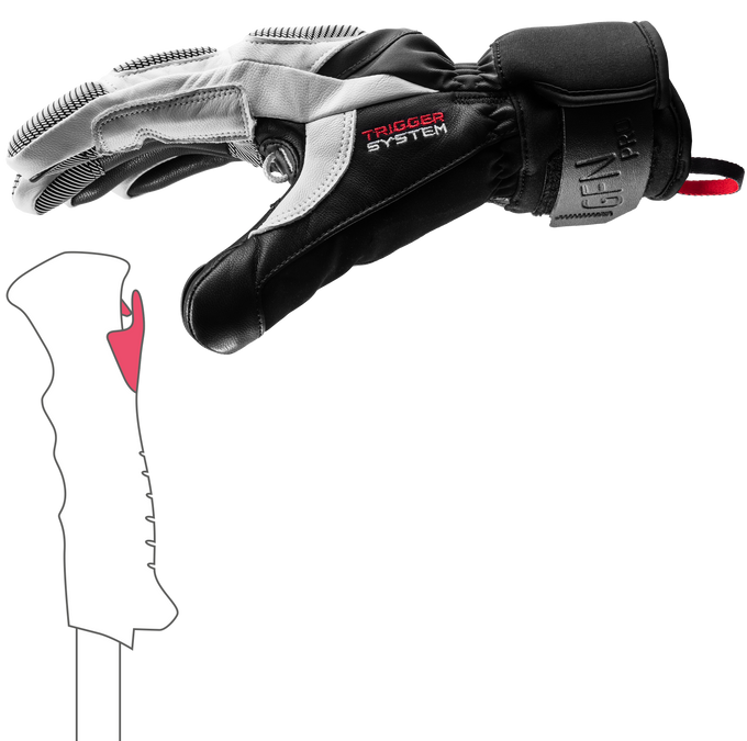 Lyžařské rukavice LEKI Griffin Pro 3D White/Black - 2025/26