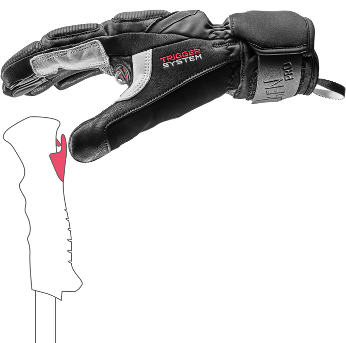 Lyžařské rukavice LEKI Griffin Pro 3D Black/White - 2025/26