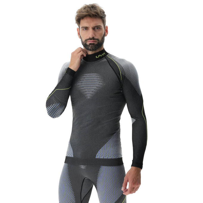 Funkční triko UYN Man Evolutyon UW Shirt LG_SL Melange Anthracite Melange/Blue/Yellow Shiny - 2023/24