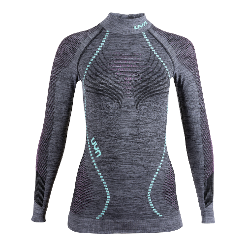 Funkční triko UYN Woman Ambityon UW Shirt LG SL Melange Turtle Neck Black Pink/Aqua - 2024/25
