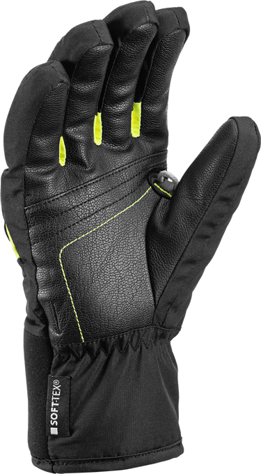 Lyžiarske rukavice LEKI Griffin 3D Junior Black/Neon - 2023/24