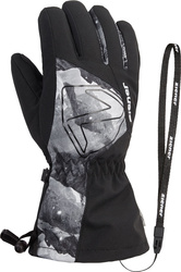 Lyžařské rukavice Ziener Laval-z As® Aw Glove Junior Unisex Black Grey Mountain Print - 2025/26