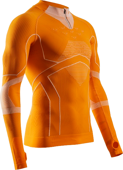 Funkční triko X-bionic Energy Accumulator Light Shirt LS 1/2 Zip Men Blazing Orange/Arctic White - 2024/25