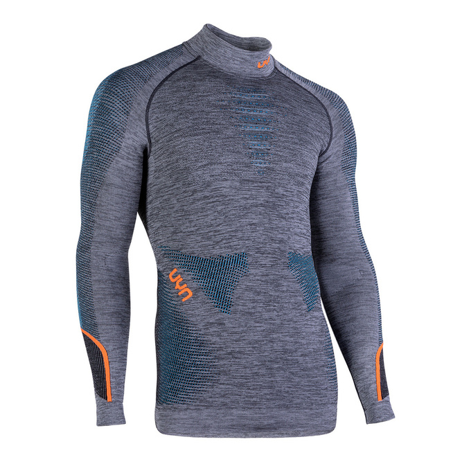Funkční triko UYN Man Ambityon UW Shirt LG_SL Melange Turtleneck Black Melange/Atlantic/Orange Shiny - 2023/24