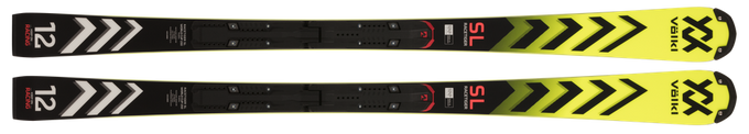 Sjezdové lyže Volkl Racetiger SL R JR + XComp 12 Black/Flo Red - 2023/24