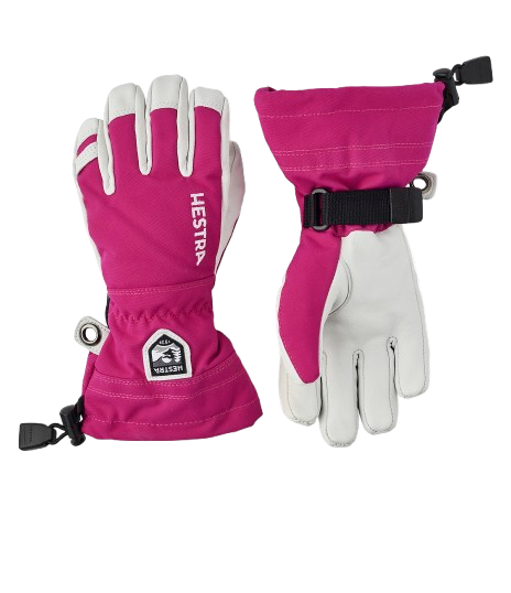 Lyžařské rukavice Hestra Army Leather Heli Ski Jr. Fuchsia - 2025/26